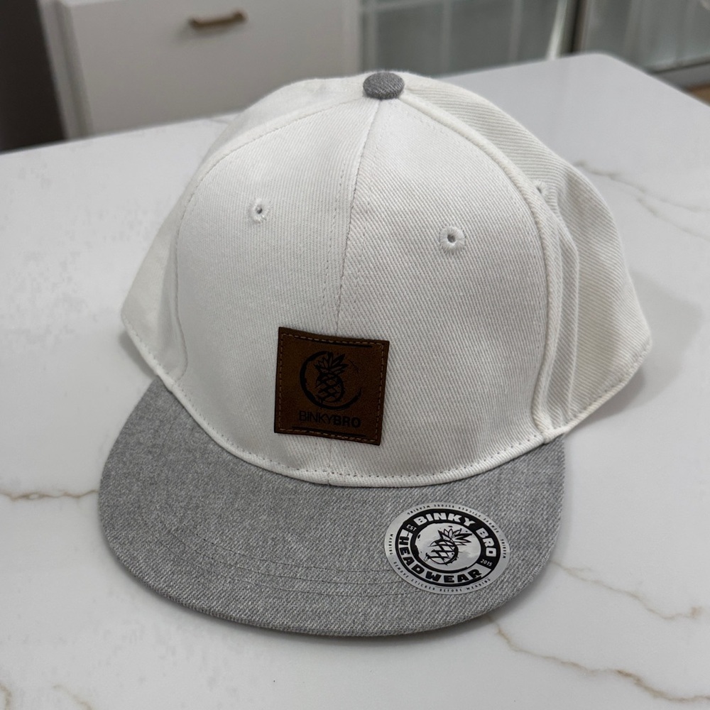 Binky Bro White and Gray Hat